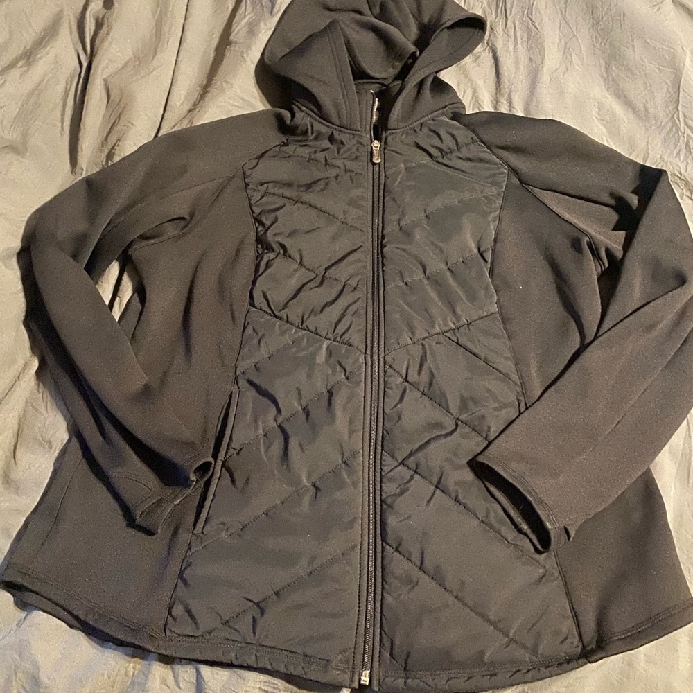 TekGear Women’s 1X Quilt Fleece Lightweight Hooded Jacket EUC!